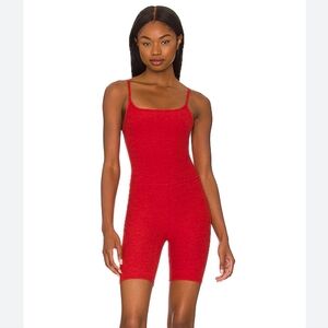 Beyond Yoga Spacedye Get In Gear Biker Jumpsuit Romper - Red Hot Siren